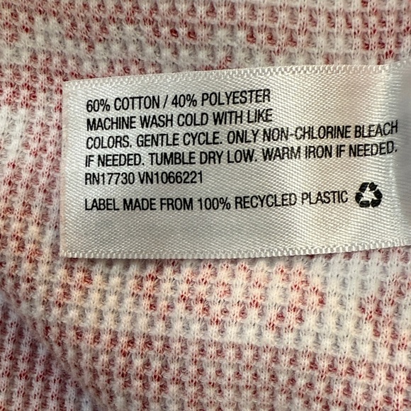 Red & White Waffle Weave Winter Onesie Fair Isle Cotton Blend (Target) Size XXL - Picture 5 of 5